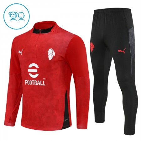 AC Milan Lasten Training Huppari Quarter-Zip Punainen 2025-26 AC Milan Lasten Training Huppari Quarter-Zip Punainen 2025-26