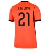 Alankomaat Frenkie de Jong 21 Lasten Koti Mm-Kisat 2026 - Jalkapallo Pelipaidat (S/S)