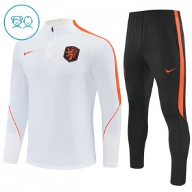 Alankomaat Lasten Training Huppari Quarter-Zip Valkoinen 2026-27