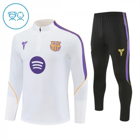Barcelona Lasten Training Huppari Quarter-Zip Valkoinen 2026-27 Barcelona Lasten Training Huppari Quarter-Zip Valkoinen 2026-27